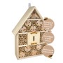 Braunes CULT at home Insektenhotel aus Holz in Hausform, 41x28,5 cm, mit Bambusröhren für Bienen.
