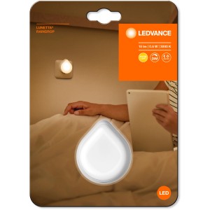 Ledvance LED-Nachtlicht Lunetta Raindrop, dimmbar, weiß. Orientierungslicht für die Steckdose.