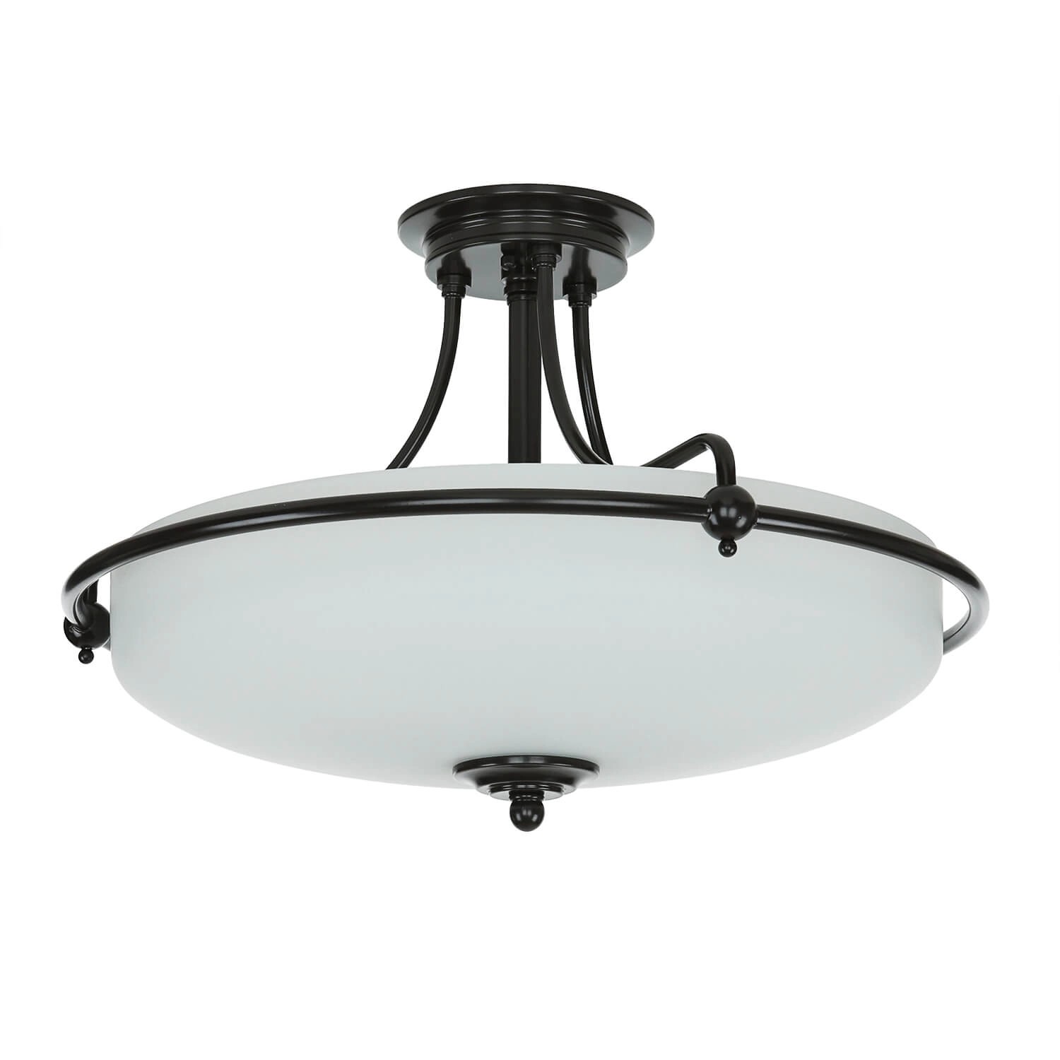 Licht-Erlebnisse Deckenlampe Glas Metall Ø 53,3 cm Jugendstil in Bronze Ant günstig online kaufen