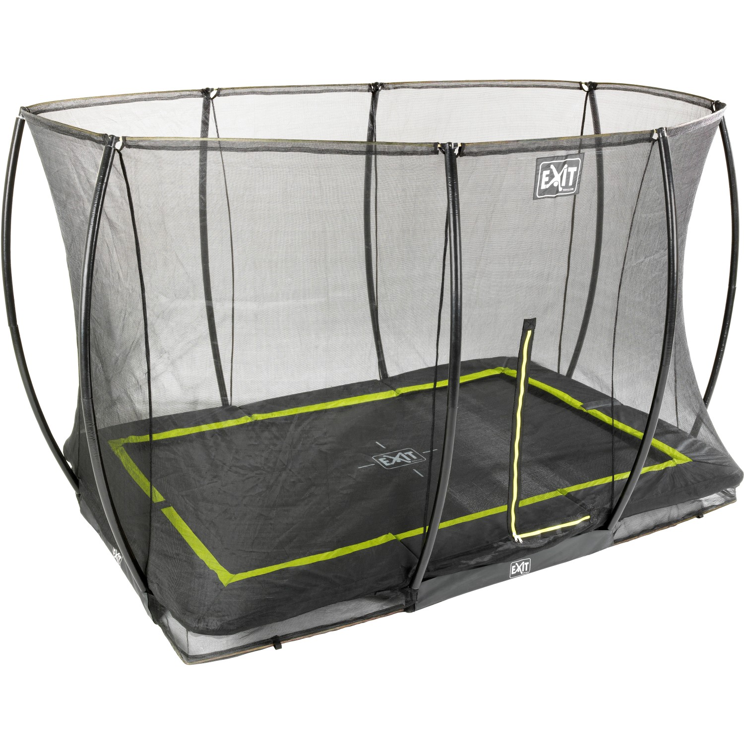 EXIT Silhouette Bodentrampolin 244x366cm mit Sicherheitsnetz - schwarz