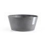 Runde, graue Ecopots Pflanzschale Frankfurt, Ø 31 cm, ideal für Innen- und Außenbereich.