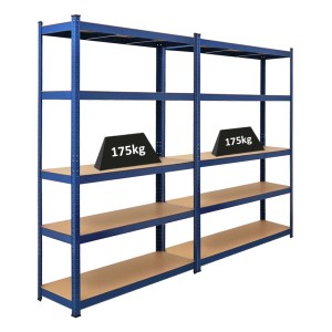 PROREGAL Schwerlastregal Ragnar im Mega Deal, blau, 180x120x40 cm, mit 5 Böden und je 175kg Traglast.