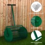 Grüner Monstershop Kompoststreuer mit 80L Fassungsvermögen und Gartenhandschuhen.