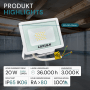 Weißer LUXULA LED-Außenstrahler, 20W, 2000lm, 3000K, IP65, Slim Design.