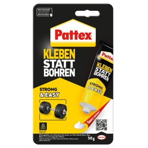 Pattex Montagekleber, Kleben statt Bohren, 50g Tube, weiß. Universell einsetzbarer Kraftkleber.