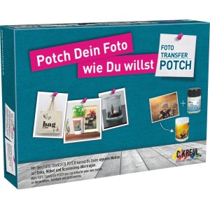 Kreul Foto Transfer Potch Set zum Kleben & Schneiden: Inkl. Potch, Lack, Pinsel und Rakel.