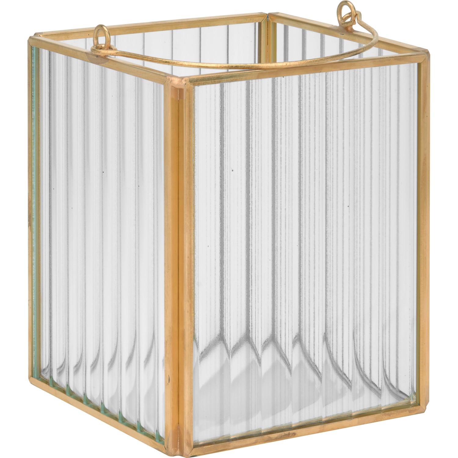 Laterne Modern Antique 13 cm x 10,5 cm x 10,5 cm Transparent-Gold