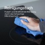 Blaues Bestlivings Microfaser Geschirrtuch im Einsatz auf einem Kochfeld.