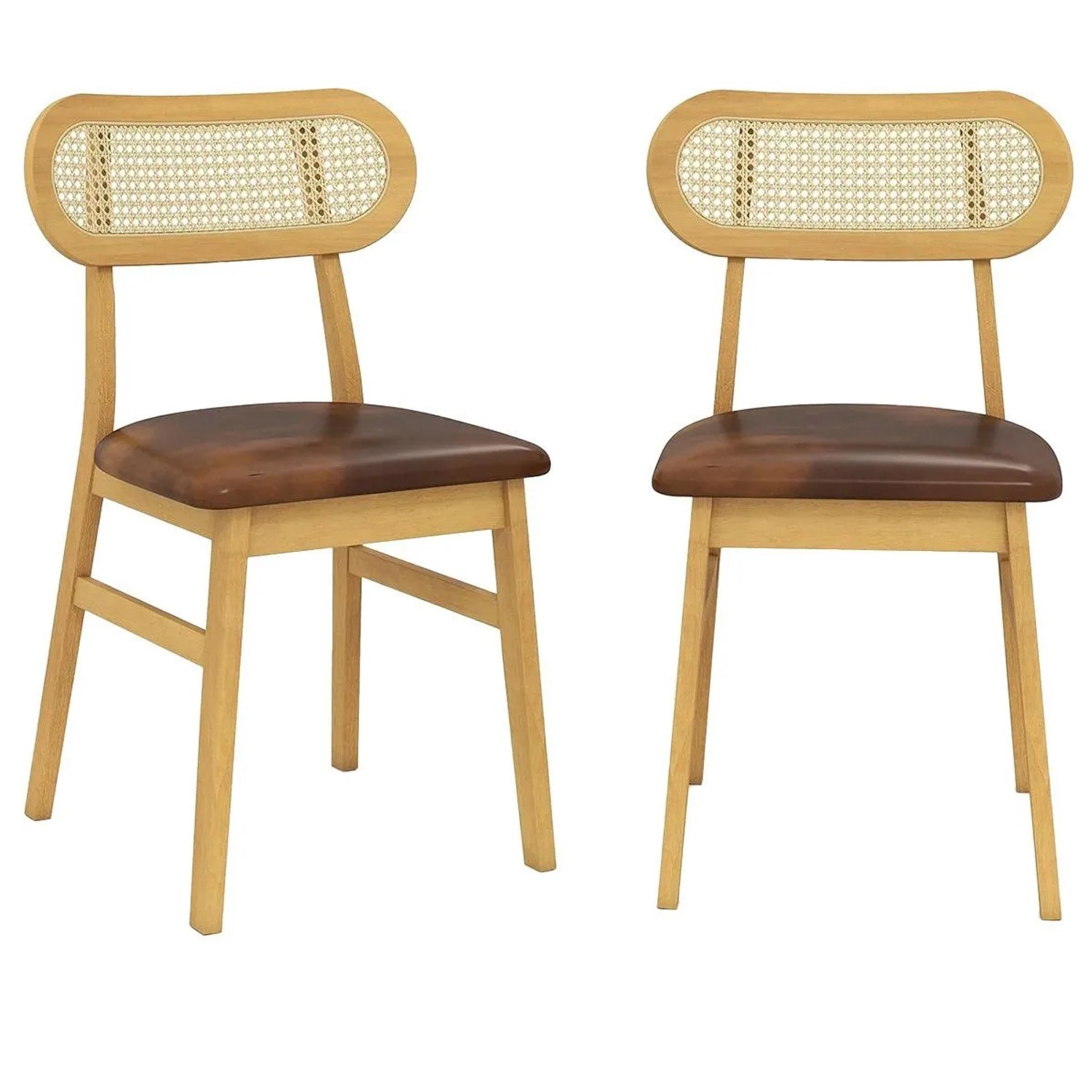 Costway 2er Set Esszimmerstühle mit Bezug Aus Kunstleder Vintage günstig online kaufen