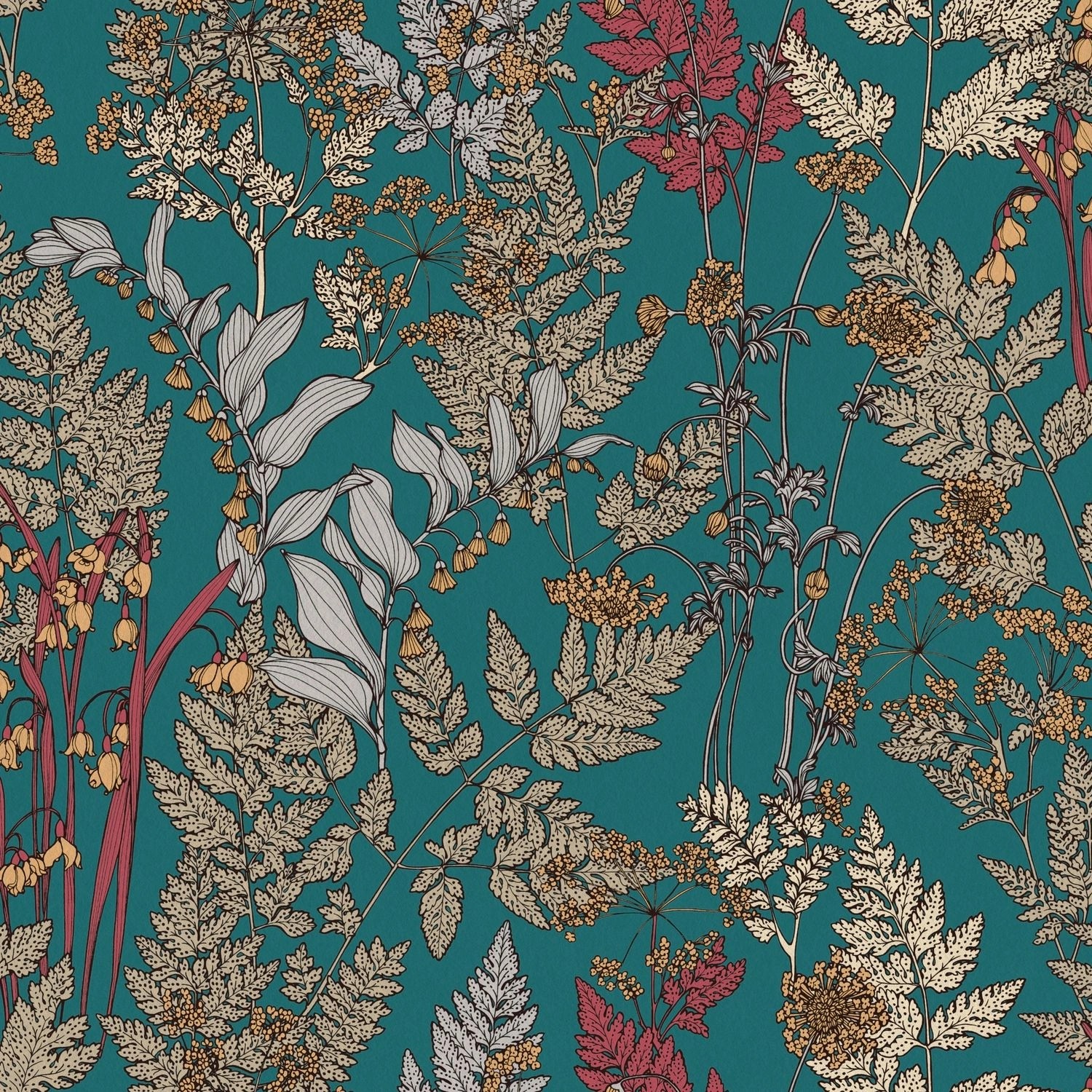 PROFHOME 377515-GU Blumen Tapete Floral Matt Blau Beige Gelb 0,53 m x 10,05 günstig online kaufen