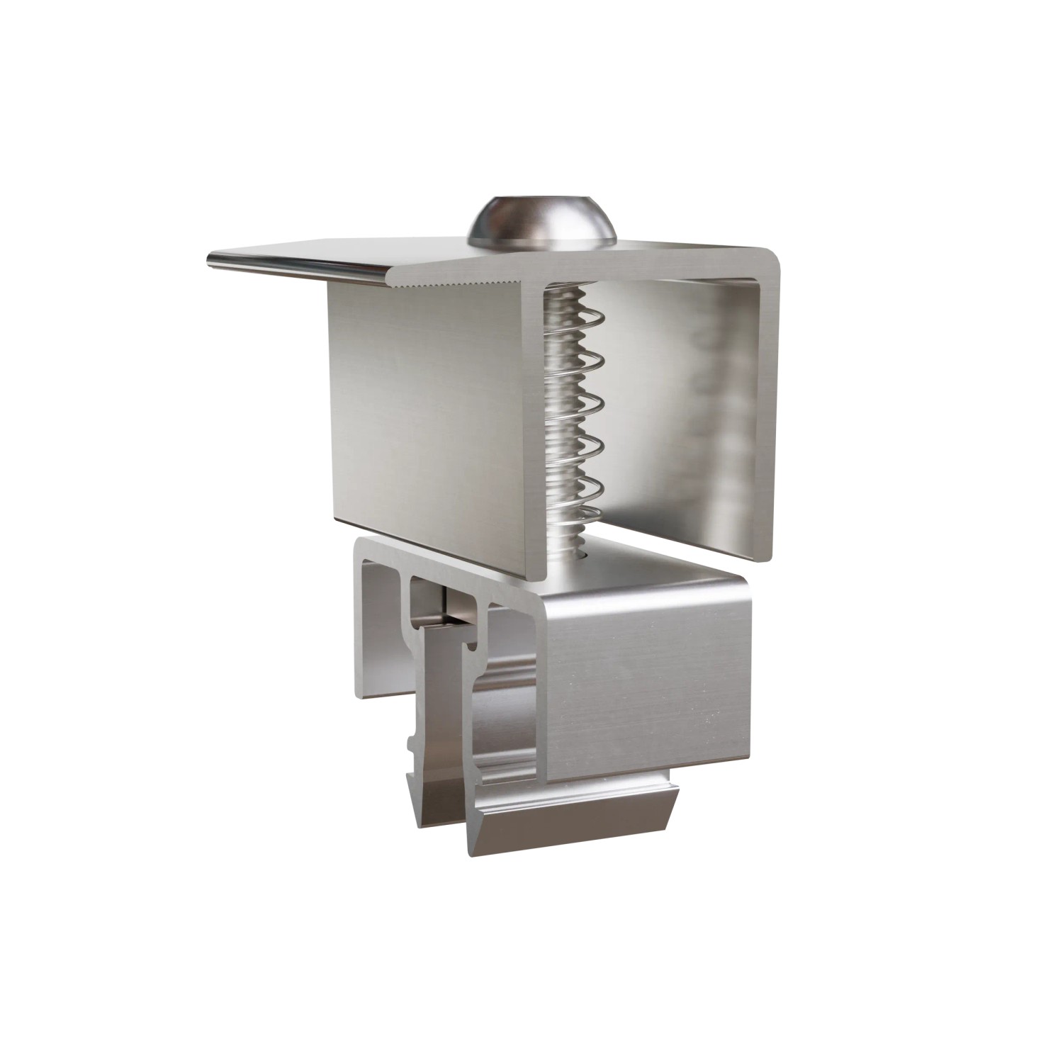SolMount Endklemme aus Aluminium für Solaranlagen, Modulhöhe 27-37 mm.