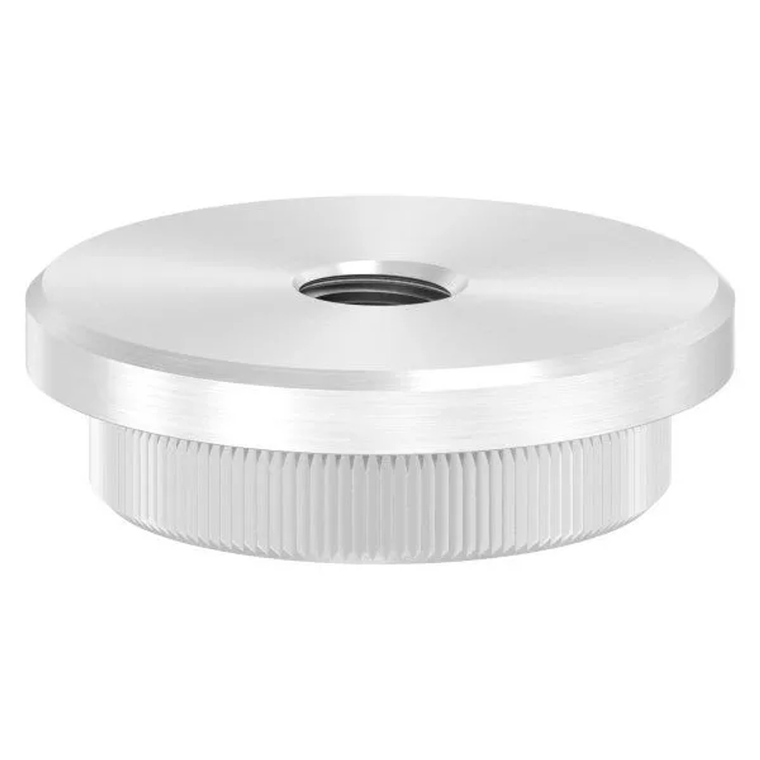 FeNau Einsteckkappe Edelstahl V2A Für Rohr Ø 42,4x4,0 mm Flach Mit M10 Gewinde