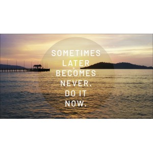 Pro Art Dekopanel „Slogan In The Sunset III“ (30x15 cm): Sonnenuntergang-Motiv mit inspirierendem Spruch.