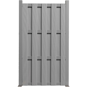 Grauer Elephant WPC Bohlenzaun Color Line, 180x90x3,3 cm, für Sichtschutz im Garten.