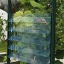 Grünes Lamellen-Wandfenster für Gewächshaus, stufenlos verstellbar mit 5 Glasscheiben.