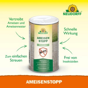 Neudorff Ameisen-Stopp 300g: Dose mit Granulat zur Ameisenbekämpfung für Haus und Garten.