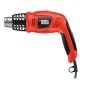 Rotes Black+Decker Heißluftgerät KX1693 mit drehbarem Griff, ideal für Renovierungsarbeiten.