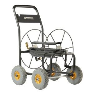 Haemmerlin Schlauchwagen mit 4 Rädern für bis zu 110 m Gartenschlauch. Ideal zur Bewässerung großer Flächen.