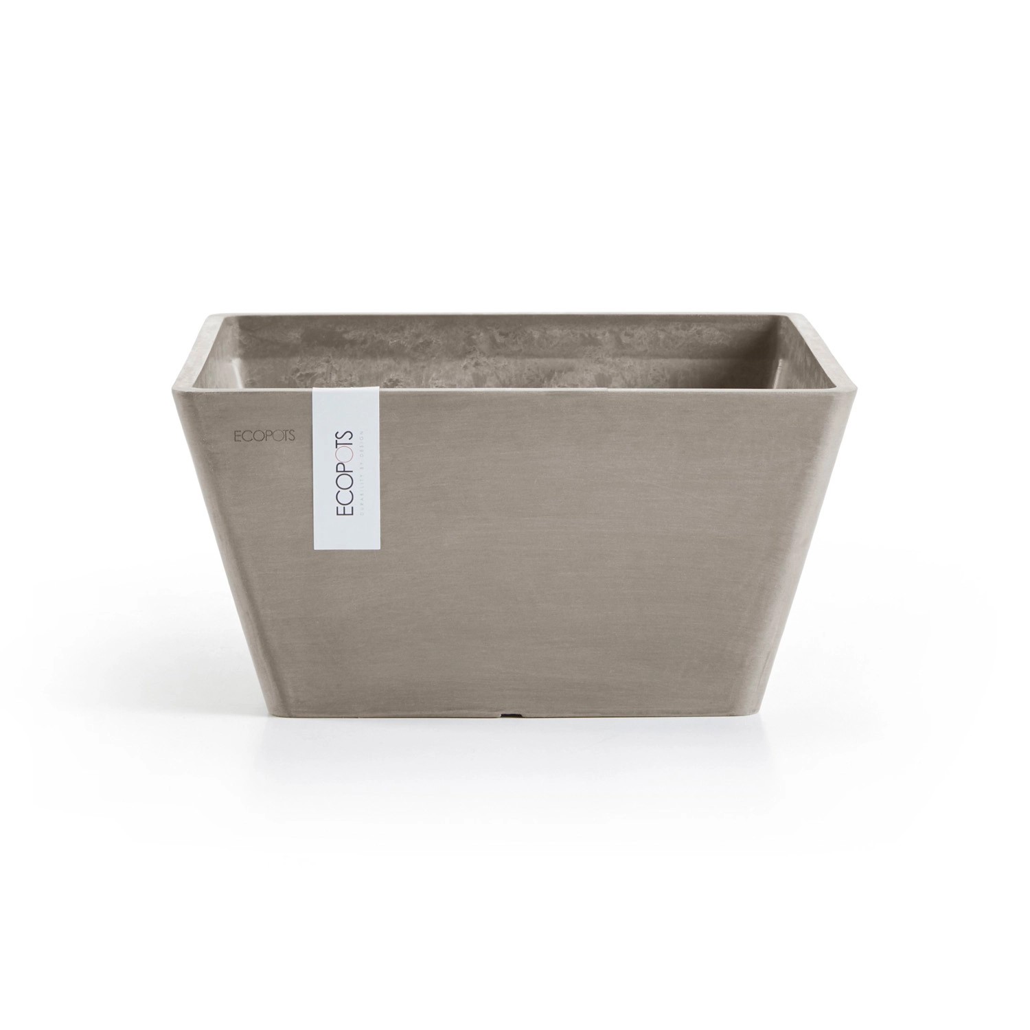 Ecopots Pflanzschale Berlin Quadratisch Braungrau 31 cm x 15,5 cm günstig online kaufen