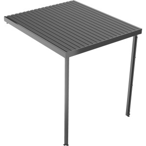 Floraworld Seitenanbau für Metall-Gerätehaus, Stahl, 233x190 cm, Anthrazit. Zusätzlicher Unterstand.