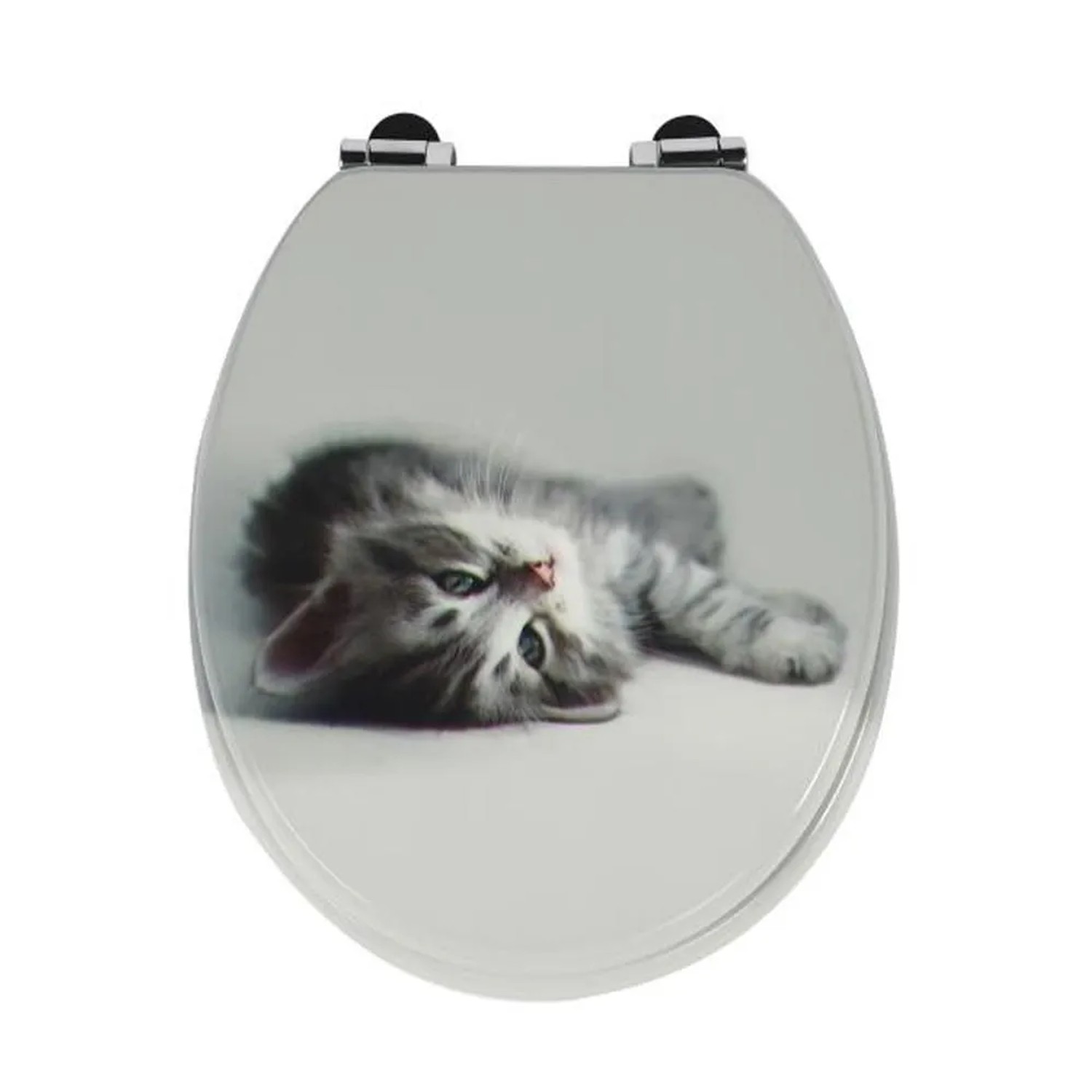 Sinobath WC-Sitz Oval mit Absenkautomatik Süßer Katze