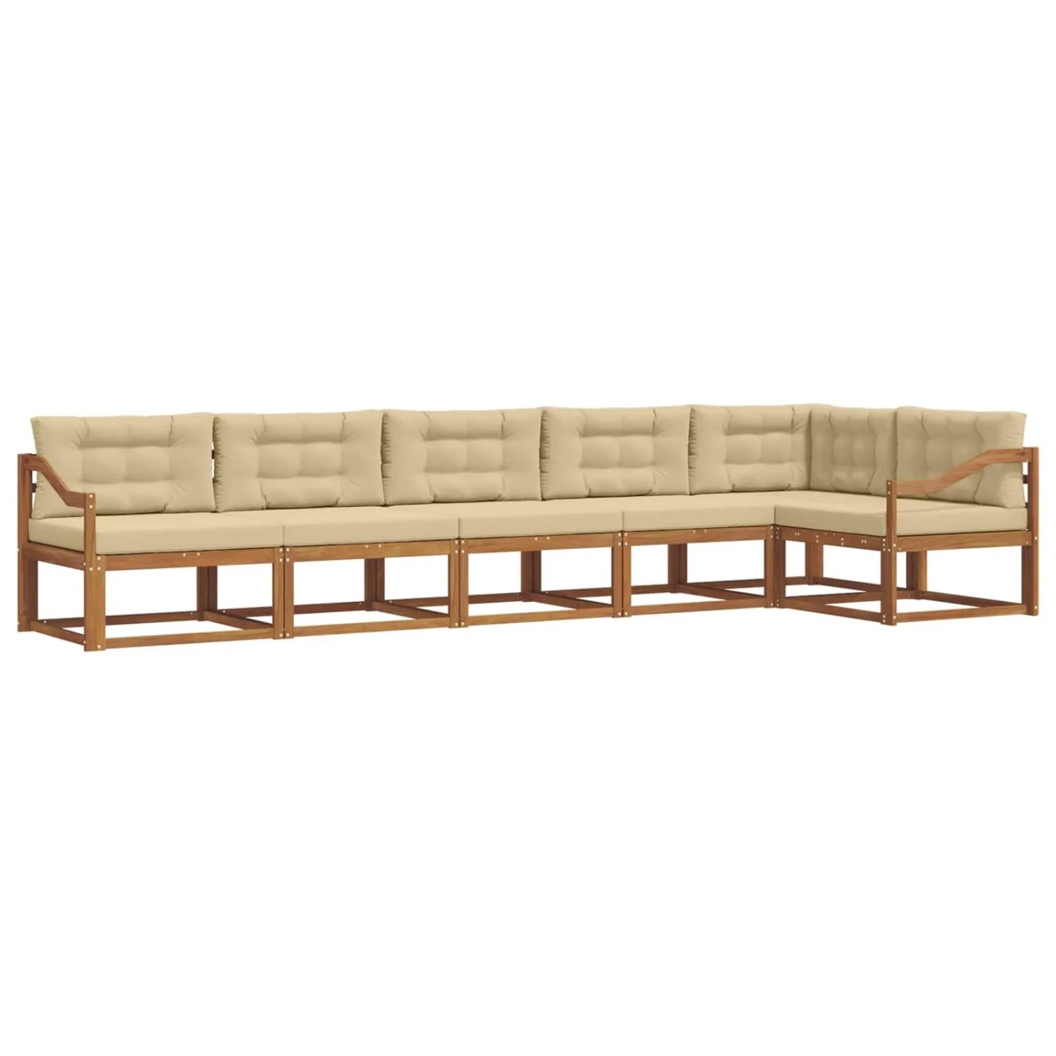 vidaXL Outdoor-Sofagarnitur mit Kissen 6-Tlg Natur und Beige 3367666
