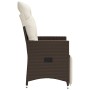Verstellbarer, brauner Poly Rattan Gartensessel mit Kissen (2er Set).