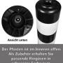 UvV Absperrpfosten Ecoline, 100cm, schwarz mit Reflexstreifen, Ansicht von oben und unten.