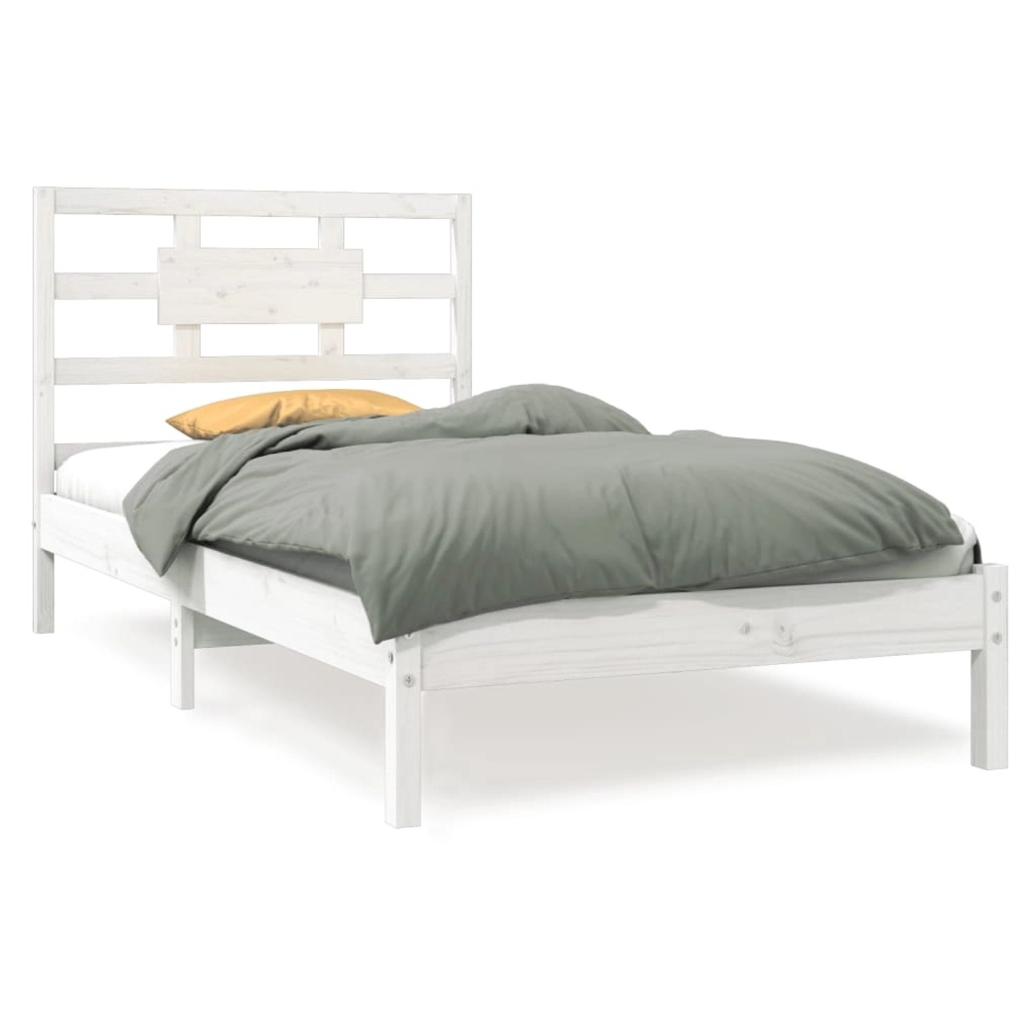 vidaXL Massivholzbett Weiß 90x190 cm 3FT Single1084264 günstig online kaufen
