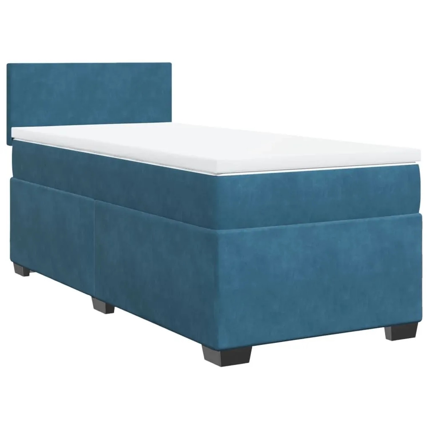 vidaXL Boxspringbett mit Matratze Blau 80x200 cm Samt 3288460 günstig online kaufen