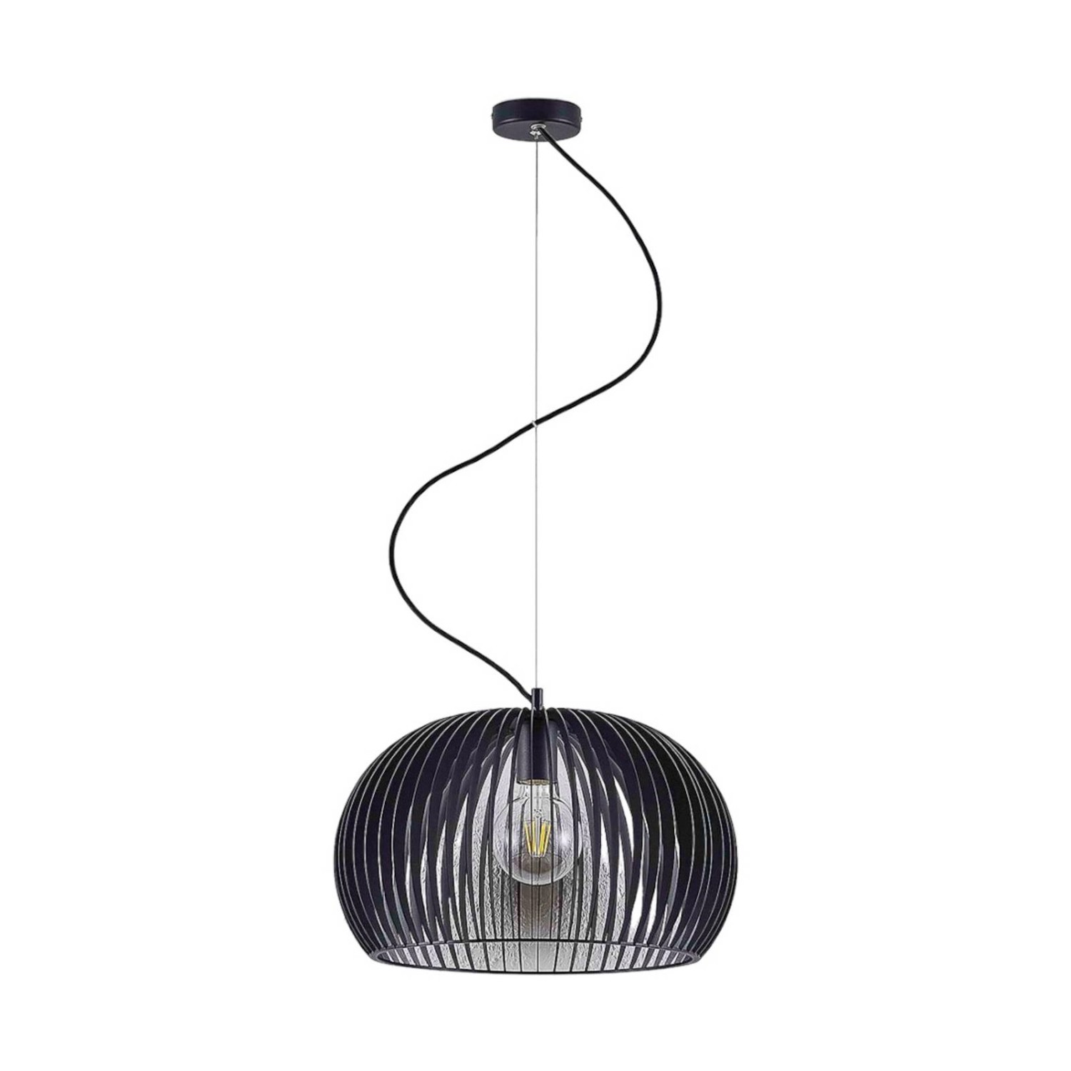 Lindby Pendelleuchte Jusra 9624144 Modern in Schwarz aus Metall 1-flammig E27 Küchenleuchte