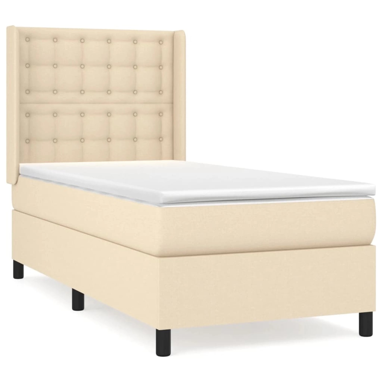 vidaXL Boxspringbett mit Matratze Creme 100x200 cm Stoff1388965 günstig online kaufen
