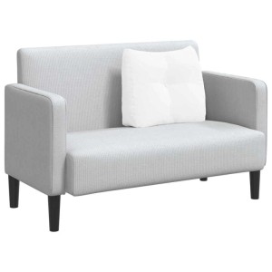 Weißes vidaXL Rückenkissen aus Stoff mit Knopfheftung, ergonomisch, auf hellgrauem Sofa. Kissen & Kissenbezüge.