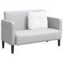 Weißes vidaXL Rückenkissen aus Stoff mit Knopfheftung, ergonomisch, auf hellgrauem Sofa. Kissen & Kissenbezüge.