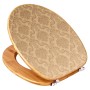 Banjado WC-Sitz aus Bambus mit Tapeten-Motiv in Beige. Holz-Klositz mit Universal Scharnieren.