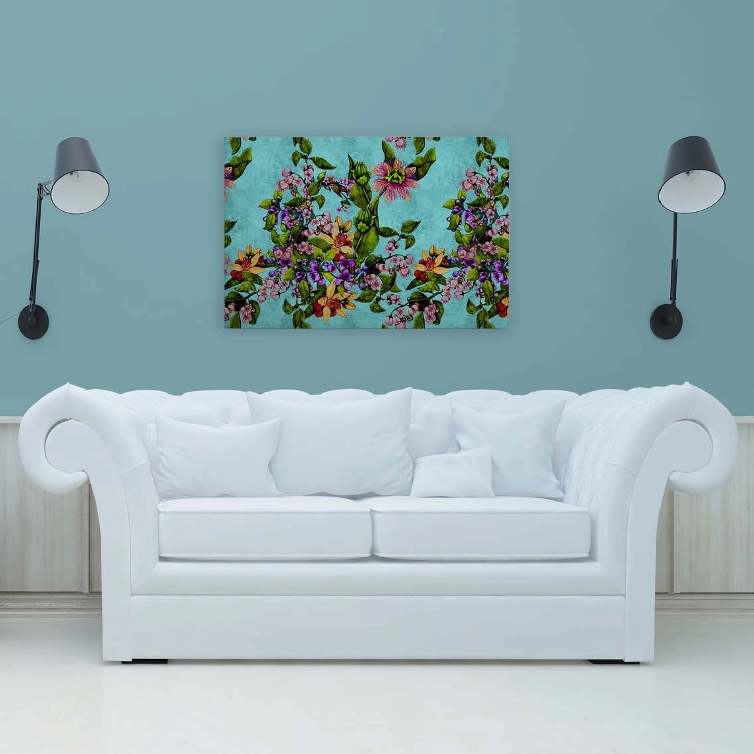 Bricoflor Buntes Wandbild Mit Blumen Mediterran Botanical Bild Auf Leinwand günstig online kaufen