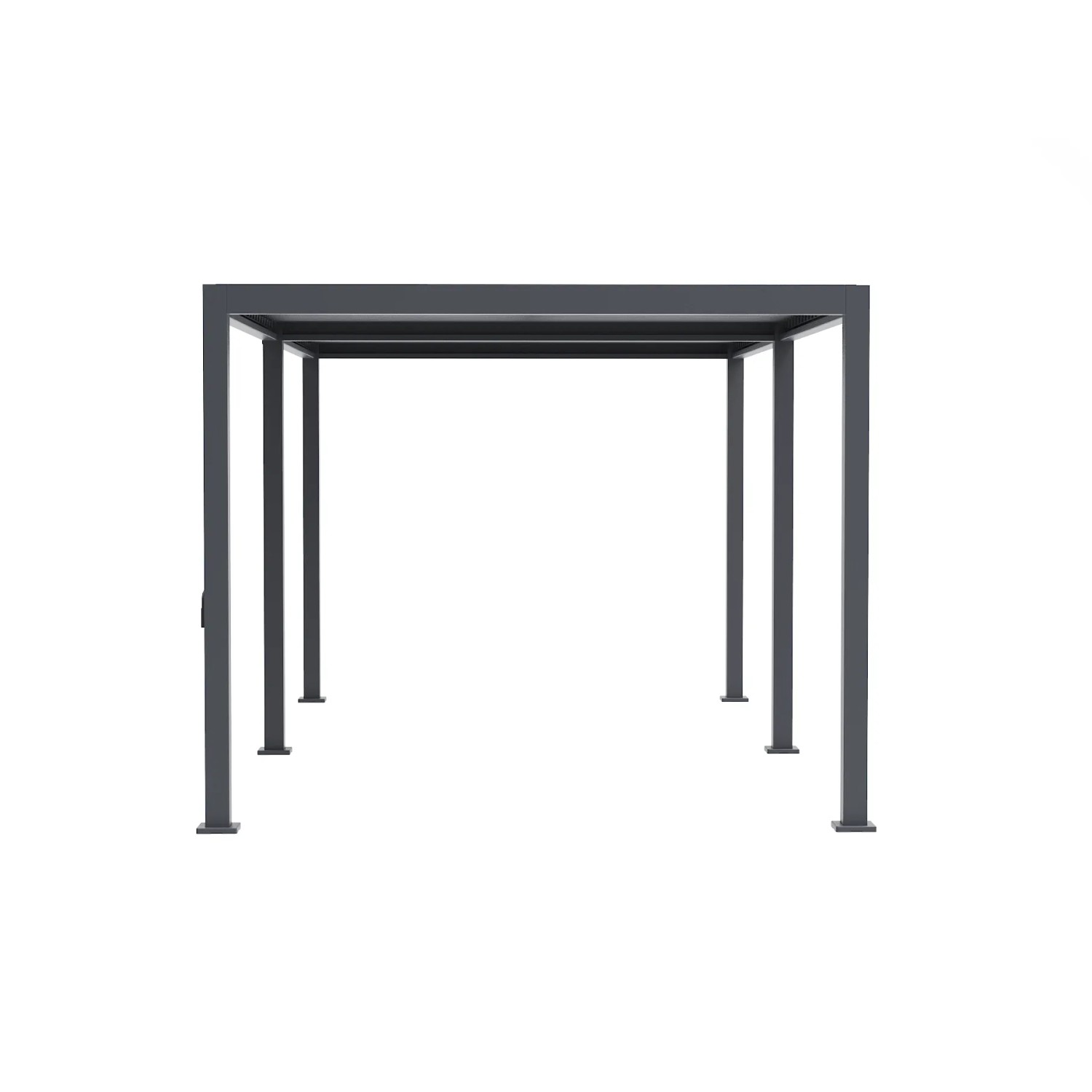 Anthrazitfarbene MWH Pergola C110 Series 3x6m aus Aluminium für Garten & Terrasse. Moderner Sonnenschutz.