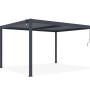 Freistehende, graue Cazeboo Piana Bioklimatische Pergola 4x3m aus Aluminium.