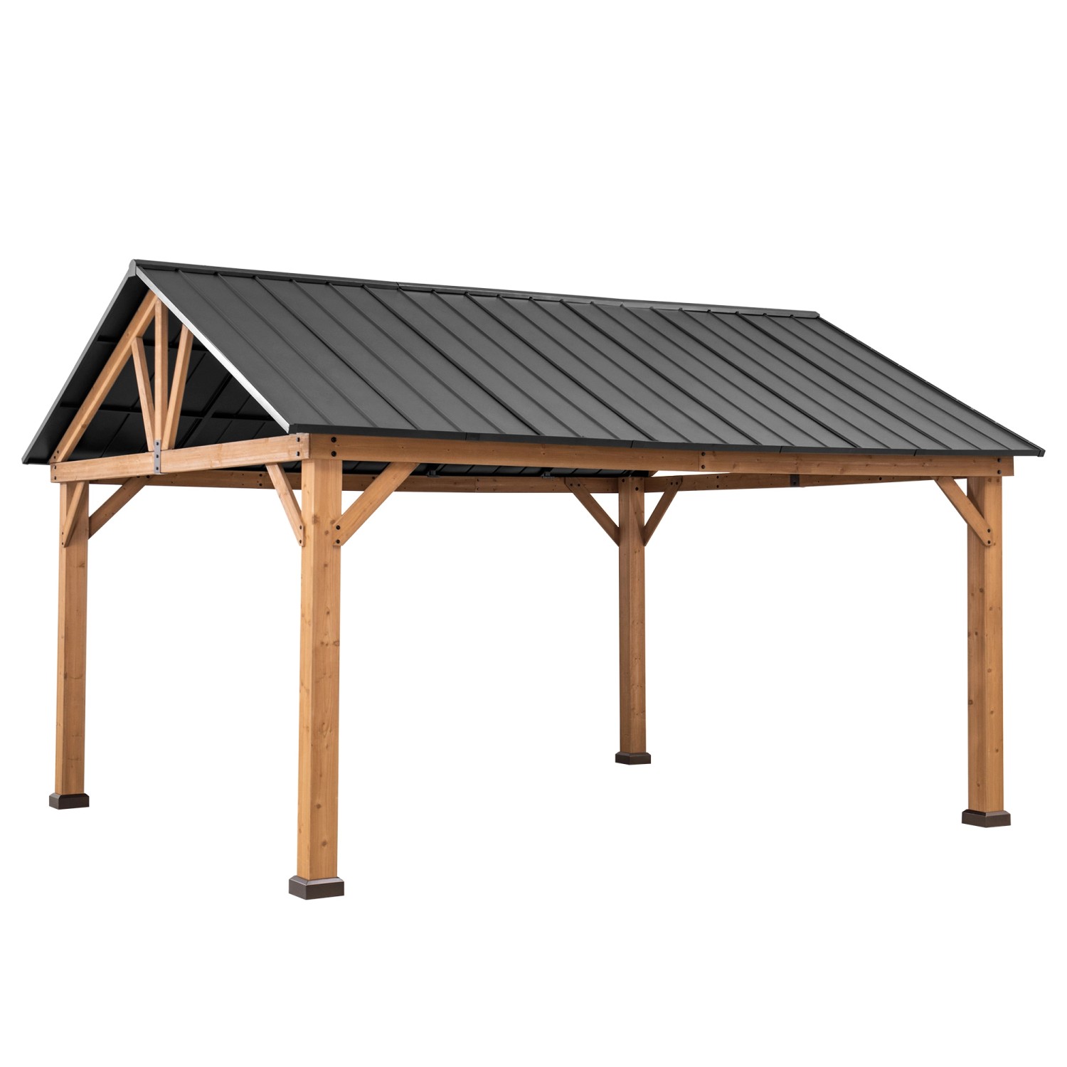 Sunjoy Gazebo Rebra Zedernholz 404 cm x 465 cm Anthrazit FSC® günstig online kaufen
