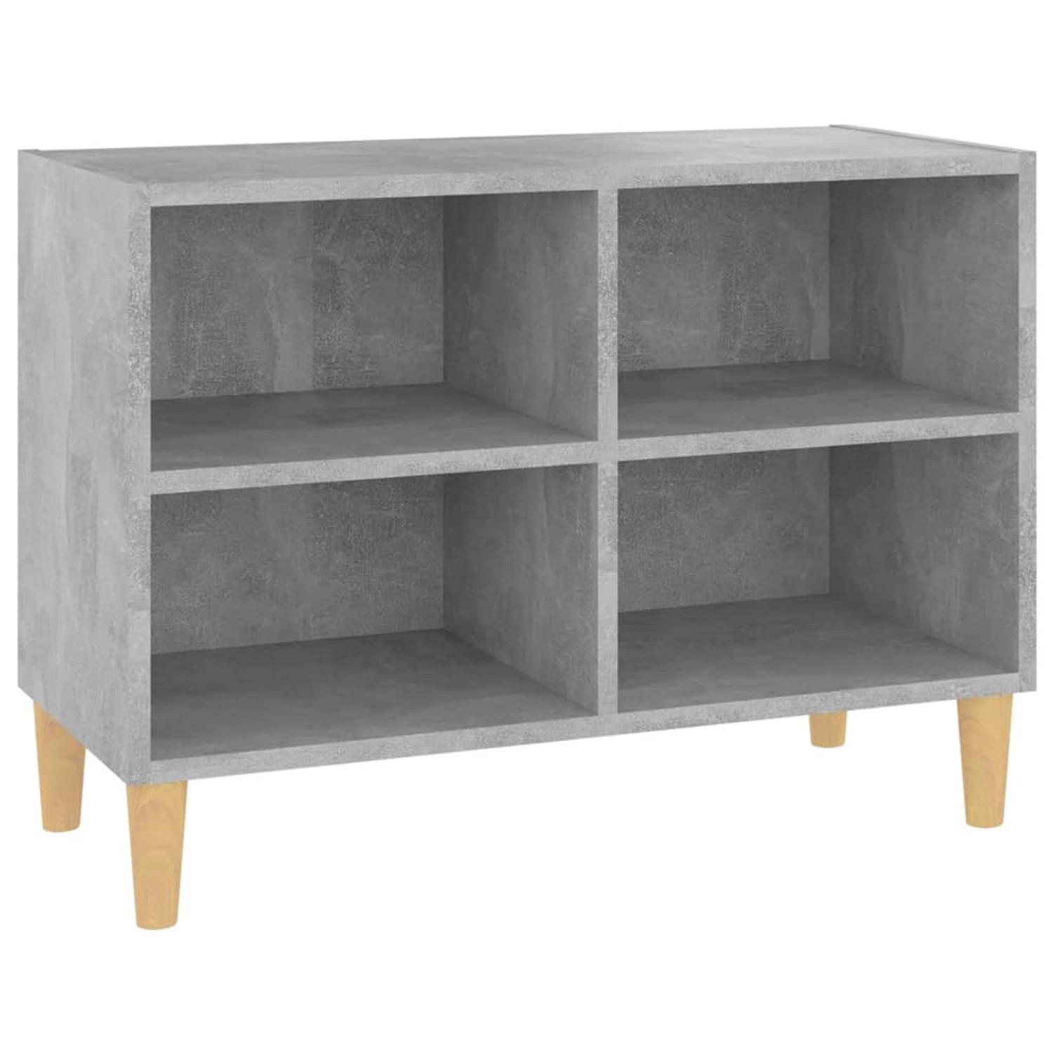 vidaXL TV-Schrank mit Massivholz-Beinen Betongrau 69,5x30x50 cm 805927