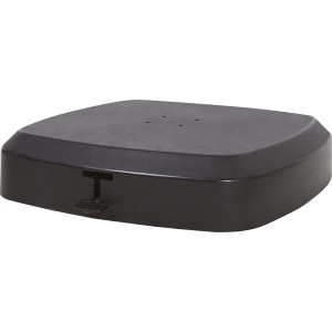 Anthrazitfarbener Schirmständer Eurong, befüllbar bis 150 kg, für Ampelschirme.