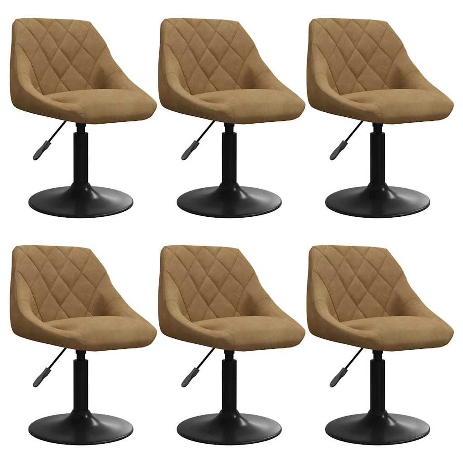 vidaXL Esszimmerstühle 6 Stk Drehbar Braun Samt 3088800 günstig online kaufen