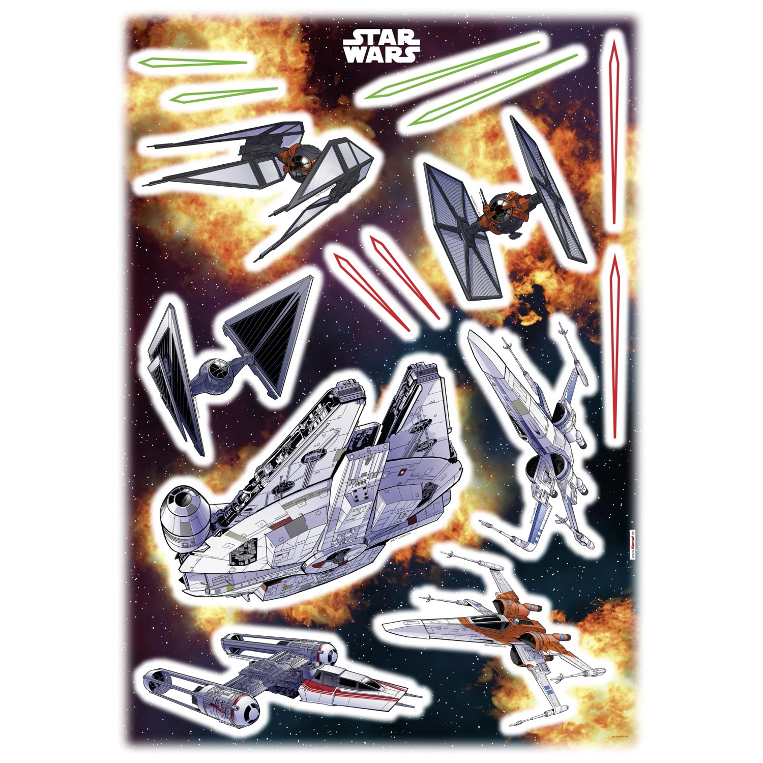 Komar Wandsticker Star Wars Spaceships 70 cm x 50 cm günstig online kaufen