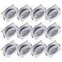 Oktaplex 12er Set LED Einbaustrahler Lyon, schwenkbar, dimmbar, warmweiß, Aluminium.