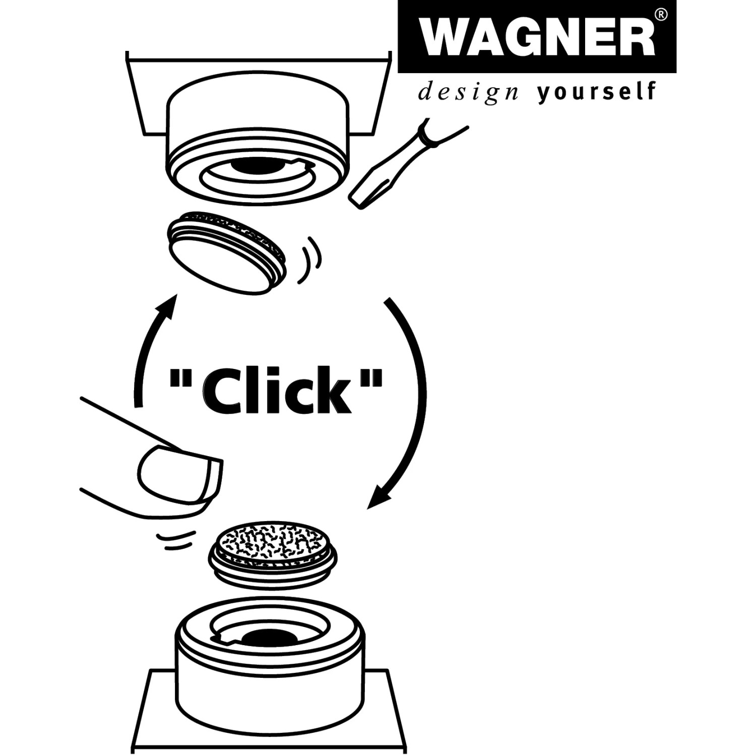Montage des Wagner Möbelfuß Justus Lounge QuickClick im 4er Set. Möbelbein mit Klick-System.