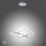 Moderne LED-Pendelleuchte Maria aus Aluminium, geschwungenes Design, dimmbar.