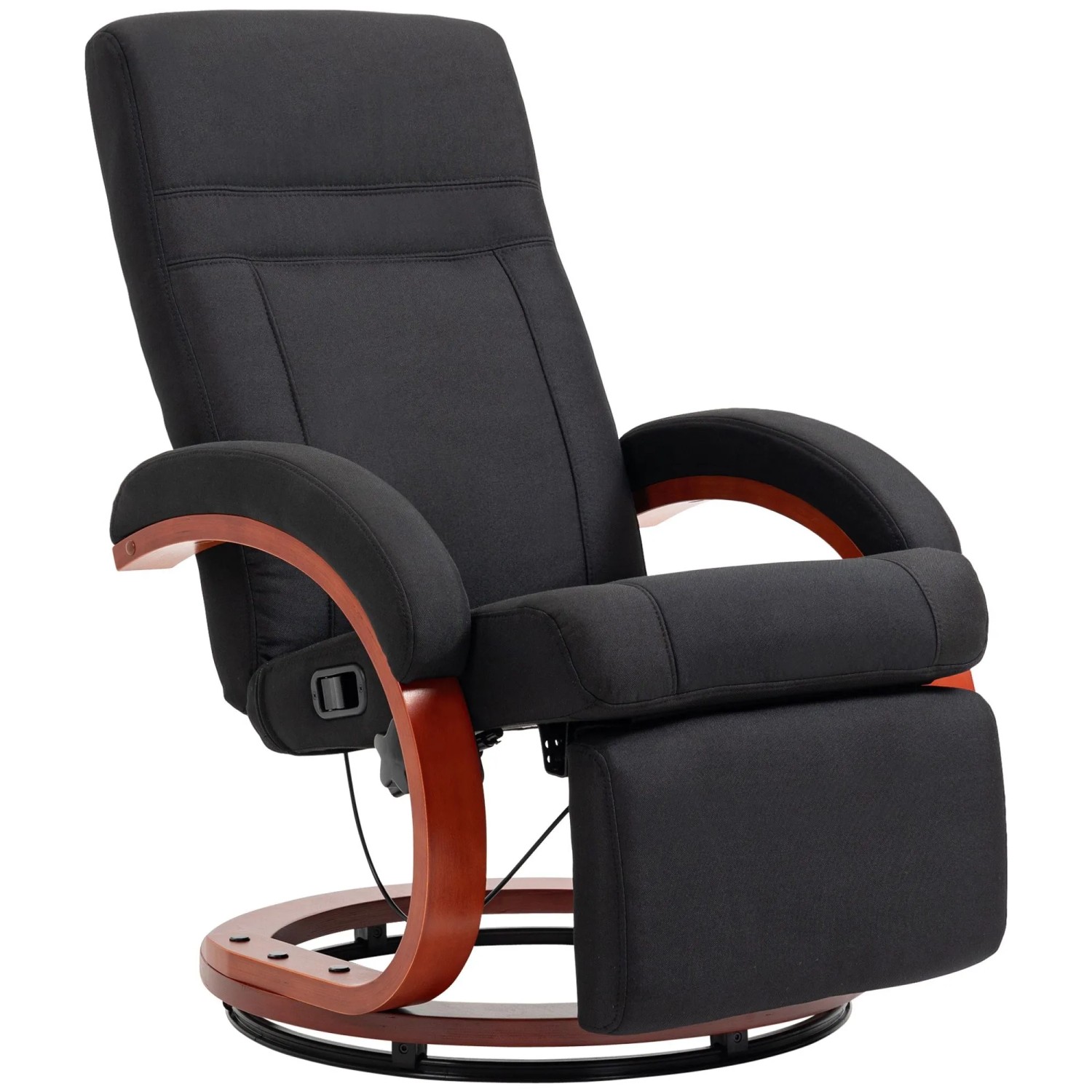 HOMCOM Relaxsessel Polyester Eukalyptusholz 68L x 86B x 100H cm Schwarz