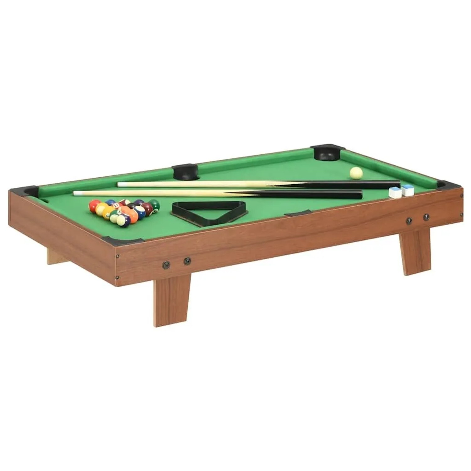 vidaXL 3-Fuß-Mini-Billardtisch 92x52x19 cm Braun und Grün 91947