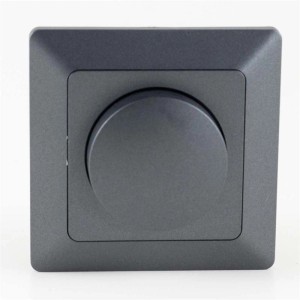 ChiliTec MILOS Dimmer für LED Lampen, anthrazitfarben, mit Rahmen. Schalterprogramm für Unterputzmontage.