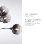 Just Light Stehleuchte Zea, 3-flammig, schwarz mit Rauchglas-Schirmen.